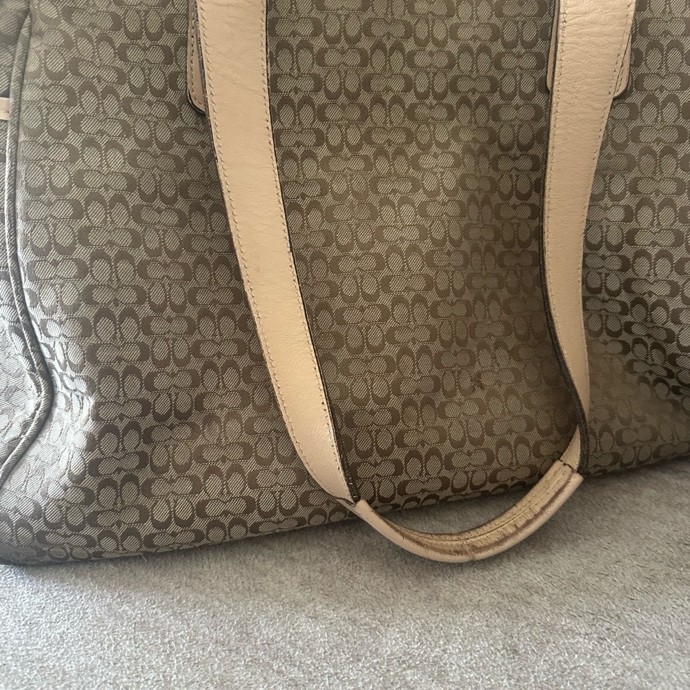 Coach Brown and Tan Signature Tote